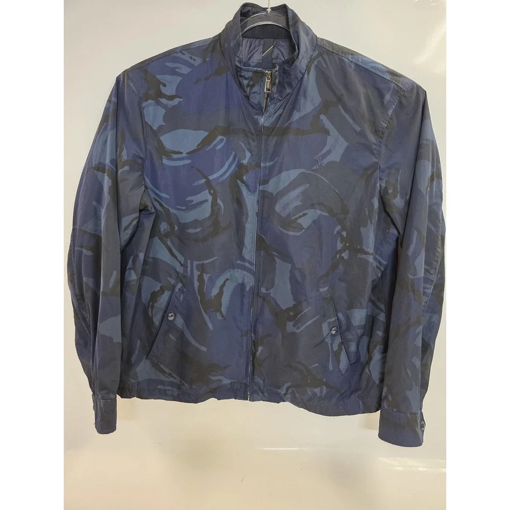 Polo Ralph Lauren Jacket Mens XL Blue Camo Lightweight Full Zip‎ Windbreaker